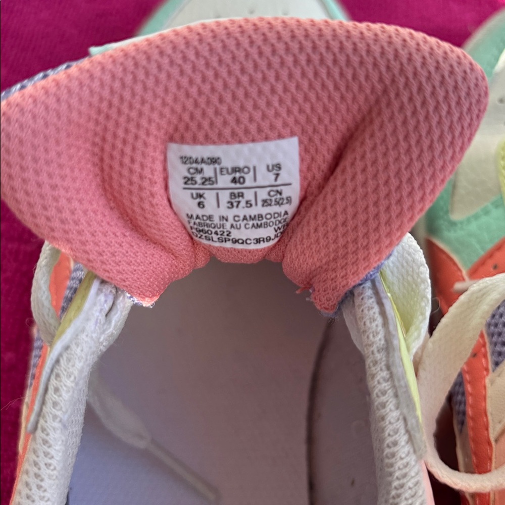 Asics Pastel Mint Lavender Peach Low-Top Sneakers - Picture 5 of 5